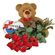 red roses with teddy and chocolates. Suriname